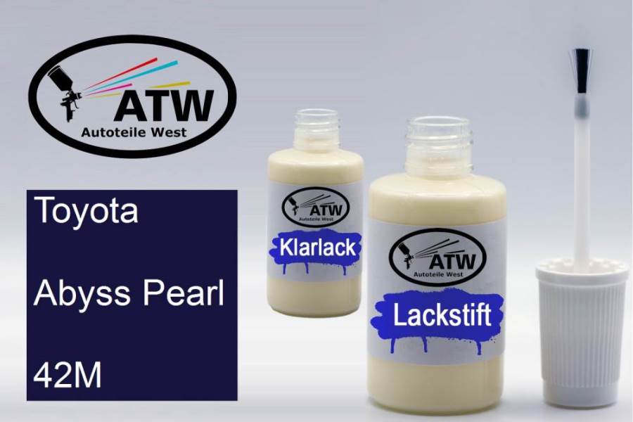 Toyota, Abyss Pearl, 42M: 20ml Lackstift + 20ml Klarlack - Set, von ATW Autoteile West.